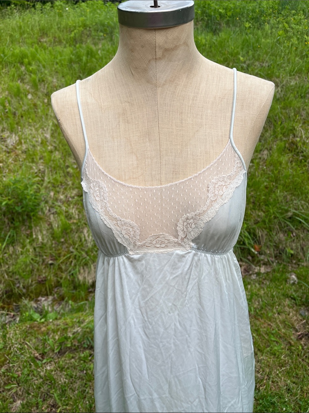 Women's Lace-Trim Long Slip Nightgown - White